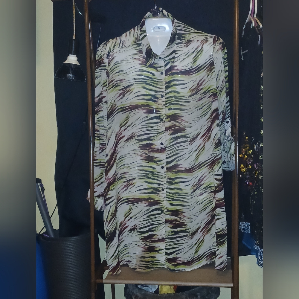 Ashley Stewart Multicolor Patterned Blouse